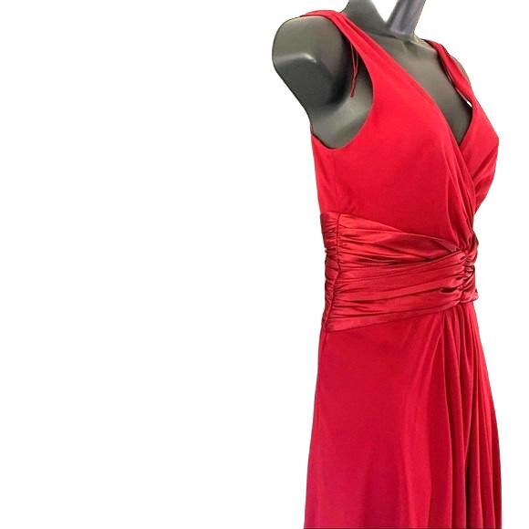 LONDON TIMES Sheer Sleeveless Dress Cranberry Size 4 - Picture 5 of 13